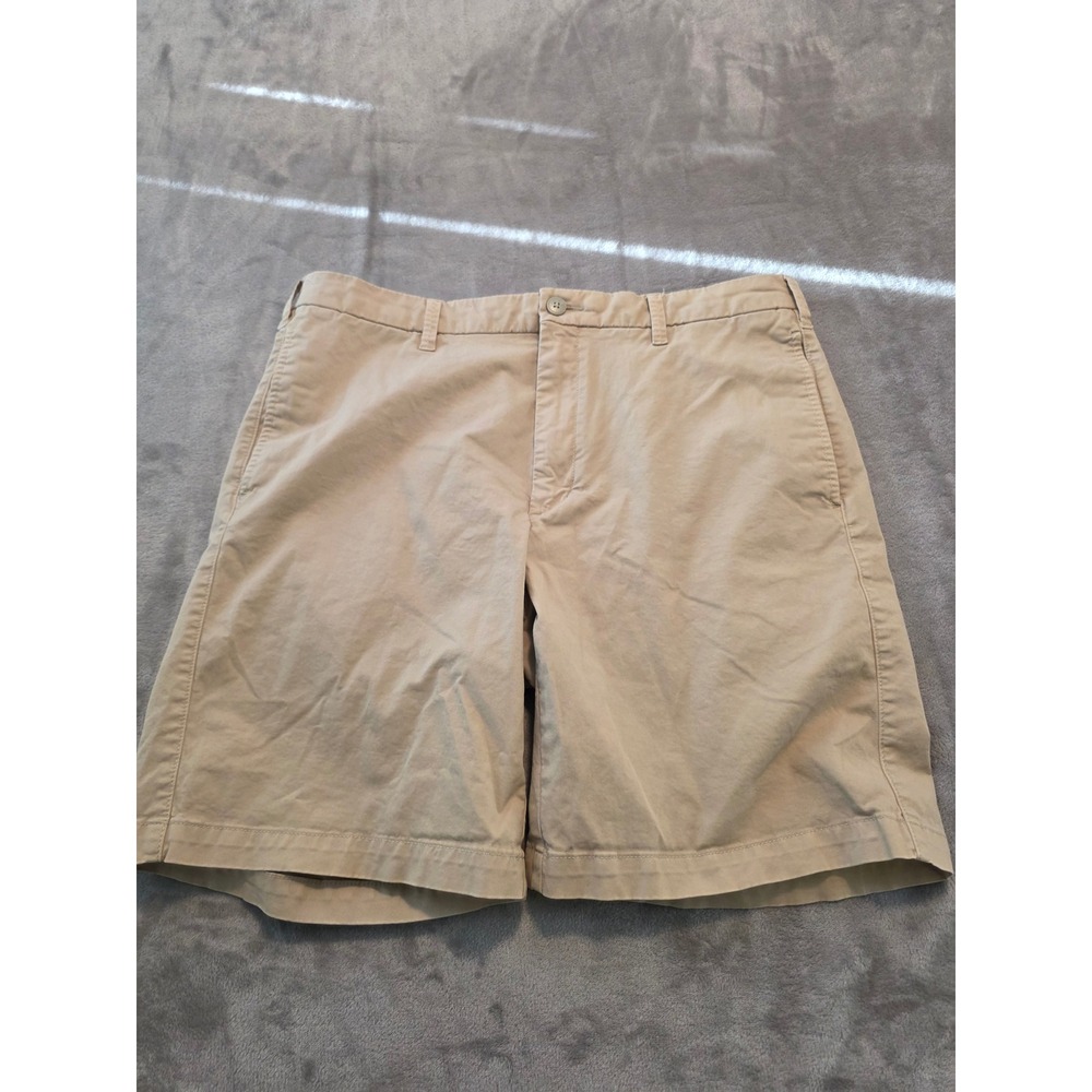 Orvis Chino Shorts Mens 36 Khaki Tan Cotton Casual Outdoor Flat Front